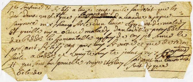 certificat daté de 1747